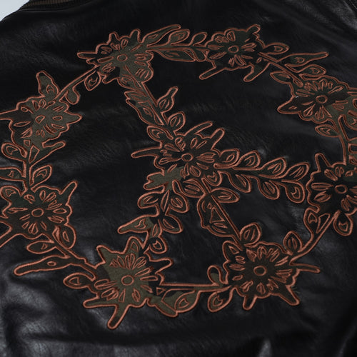 Peace Emblem 2oz Insulated Varsity Jacket Black / Camo