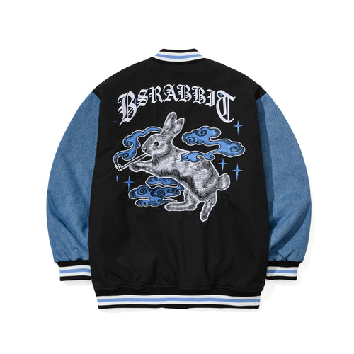Smoking Rabbit 2oz Insulated Varsity Jacket Black / Denim