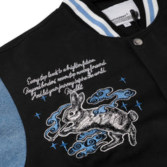 Smoking Rabbit 2oz Insulated Varsity Jacket Black / Denim