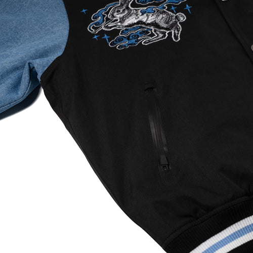 Smoking Rabbit 2oz Insulated Varsity Jacket Black / Denim