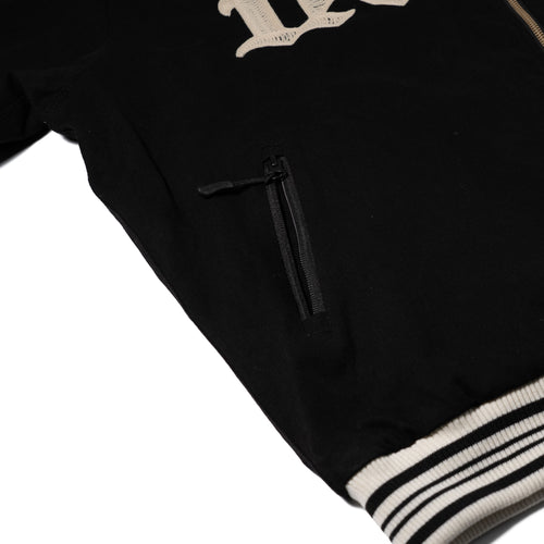 Seoul Embroidery Varsity Jacket Black