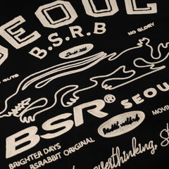 Seoul Embroidery Varsity Jacket Black