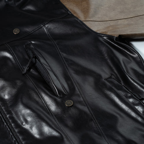 Aged Contrast Hoodie Jacket Black