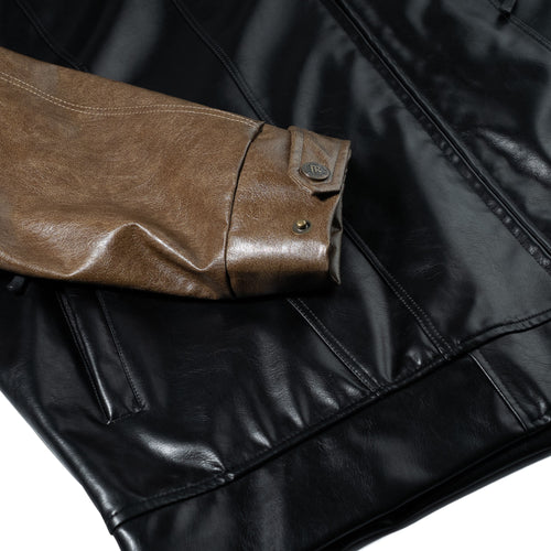 Aged Contrast Hoodie Jacket Black