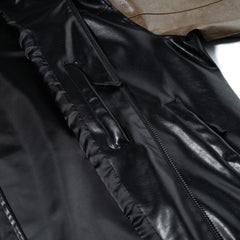 Aged Contrast Hoodie Jacket Black