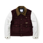 Mixed Wide Work Jacket Burgundy