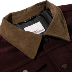 Mixed Wide Work Jacket Burgundy