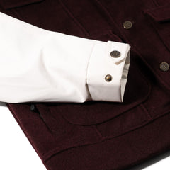 Mixed Wide Work Jacket Burgundy