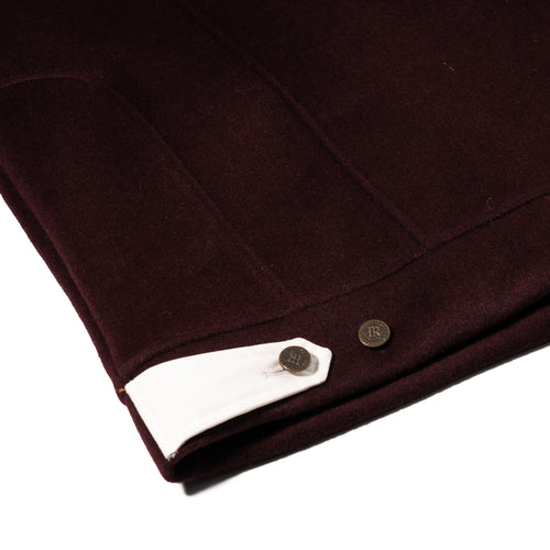 Mixed Wide Work Jacket Burgundy