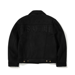 Pure Wool Classic Wide Work Jacket Black