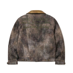 Rustic Artwork Wide Work Jacket Wood Brown
