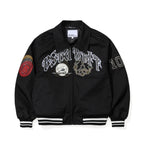 Crest Patch Varsity Jacket Black
