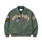 Crest Patch Varsity Jacket Green