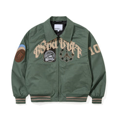 Crest Patch Varsity Jacket Green