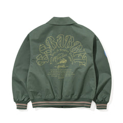 Crest Patch Varsity Jacket Green