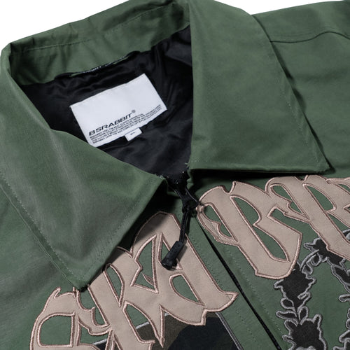 Crest Patch Varsity Jacket Green