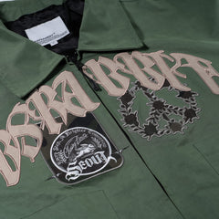Crest Patch Varsity Jacket Green