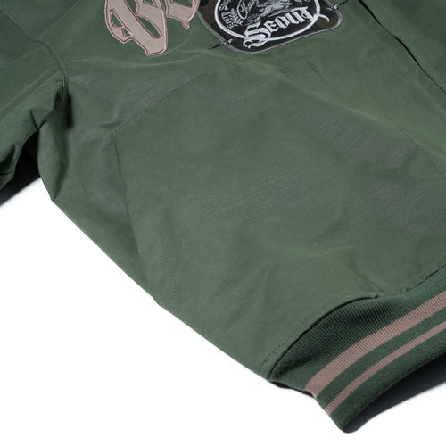 Crest Patch Varsity Jacket Green