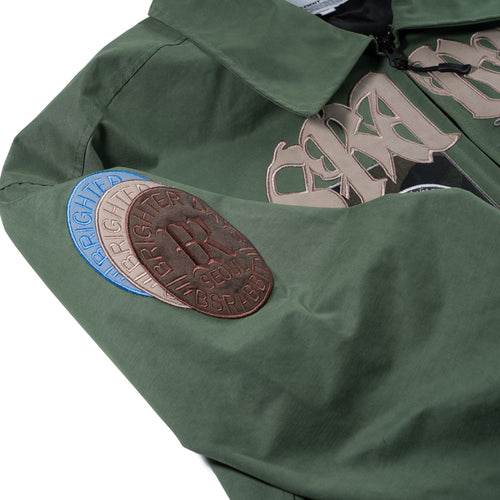 Crest Patch Varsity Jacket Green