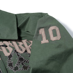 Crest Patch Varsity Jacket Green