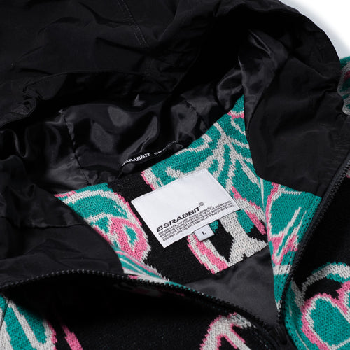 Peace Br Jacquard Hooded Jacket Black