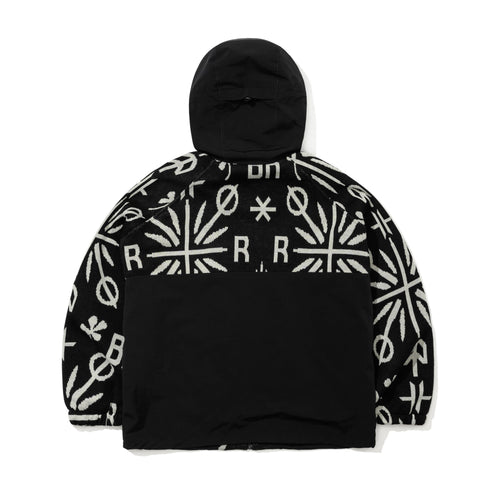 Br Jacquard Hooded Jacket Black
