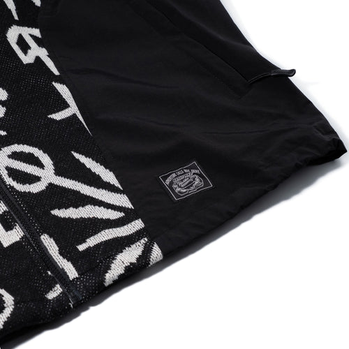 Br Jacquard Hooded Jacket Black