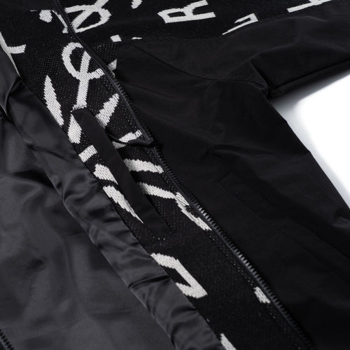 Br Jacquard Hooded Jacket Black