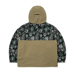 Paisley Peace Jacquard Hooded Jacket Khaki