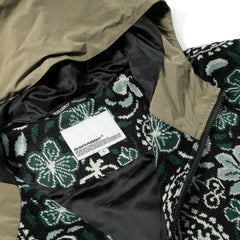 Paisley Peace Jacquard Hooded Jacket Khaki