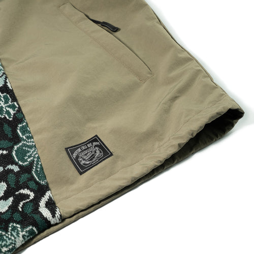 Paisley Peace Jacquard Hooded Jacket Khaki