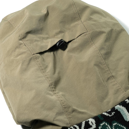 Paisley Peace Jacquard Hooded Jacket Khaki