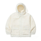 Classy Linen Wide Hooded Jacket Ivory