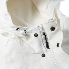 Classy Linen Wide Hooded Jacket Ivory