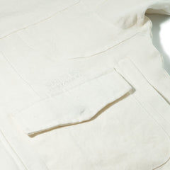 Classy Linen Wide Hooded Jacket Ivory