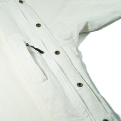Classy Linen Wide Hooded Jacket Ivory