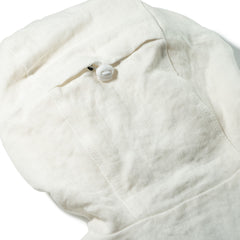 Classy Linen Wide Hooded Jacket Ivory