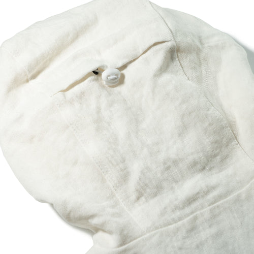 Classy Linen Wide Hooded Jacket Ivory