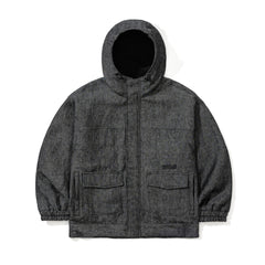 Classy Linen Wide Hooded Jacket Black