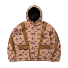 Js Cut Panel Hooded Jacket Brown