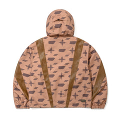 Js Cut Panel Hooded Jacket Brown