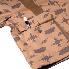 Js Cut Panel Hooded Jacket Brown