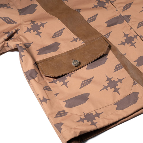 Js Cut Panel Hooded Jacket Brown