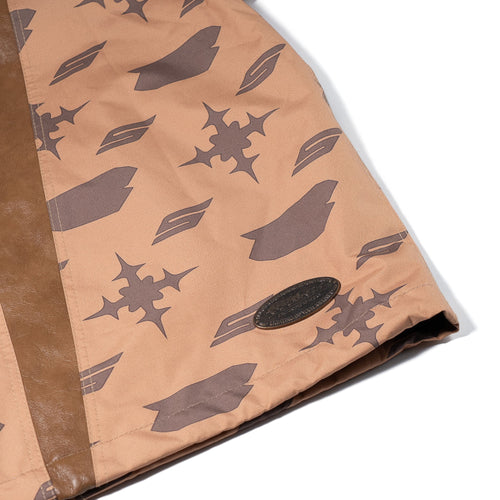 Js Cut Panel Hooded Jacket Brown