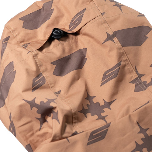 Js Cut Panel Hooded Jacket Brown