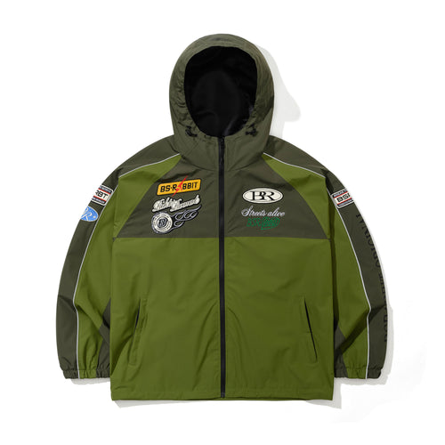 Patched Utility Hooded Jacket Jacket Green