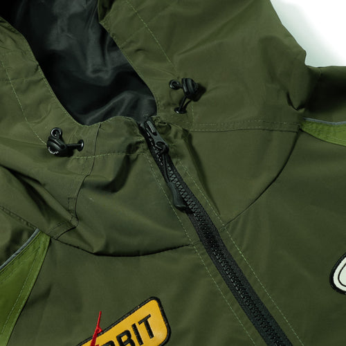 Patched Utility Hooded Jacket Jacket Green