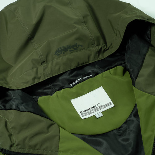 Patched Utility Hooded Jacket Jacket Green