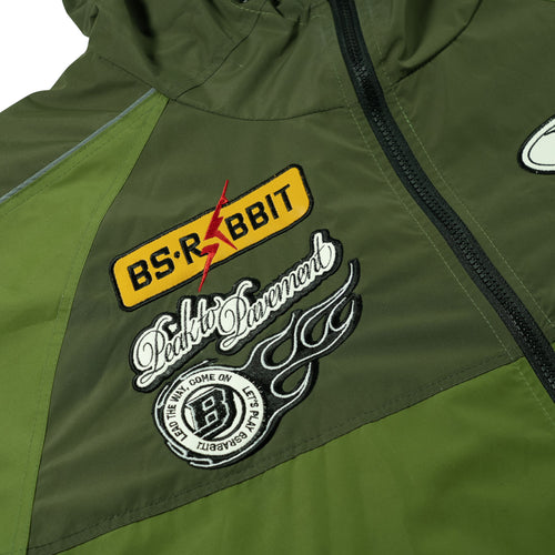 Patched Utility Hooded Jacket Jacket Green