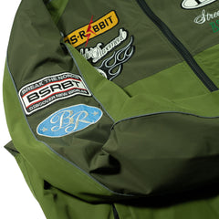 Patched Utility Hooded Jacket Jacket Green